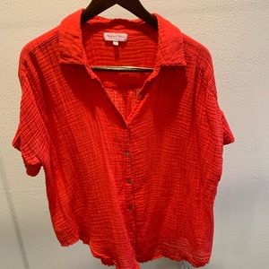 Michale Star Cotton Gauze Button Down Shirt